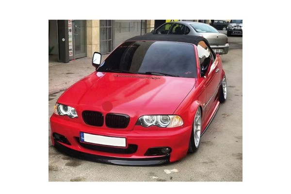 For BMW 3 Series E46 Coupe M Sport M3 CSL Style 97 06 Piano Black Front Lip Installation side front