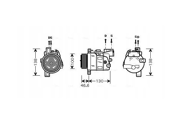 Compresor de aire acondicionado Ava Quality Cooling BWAK319 nuevo 2