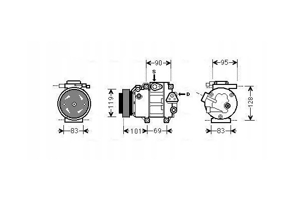Compresor de aire acondicionado Ava Quality Cooling HYAK237 usado 2