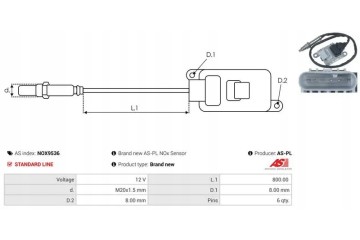 NOX SENSOR UREA INJECTION NOX9536 AS PL OPEL Part manufacturer AS PL