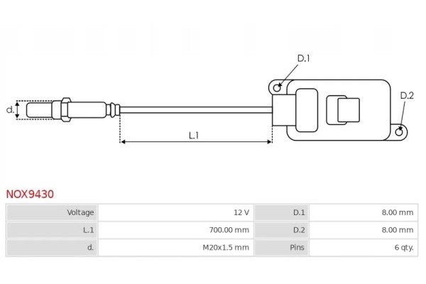 Sensor NOx As-Pl NOX9430 para Inyección de Urea nuevo 3