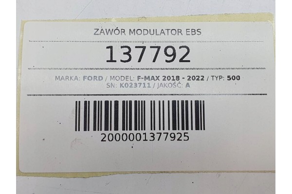 Válvula Modulatora de Freno Ebs ABS Ford F-Max 500 Euro 6 K023711 usado 7