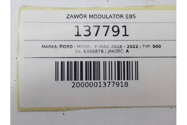 Válvula Modulatora Ebs ABS Ford F-Max 500 Euro 6 K102878 usado 6