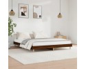 vidaXL Bed frame without mattress Brown oak 200x200 cm Glued wood