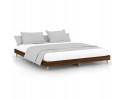 vidaXL Bed frame without mattress Brown oak 200x200 cm Glued wood Part manufacturer no brand