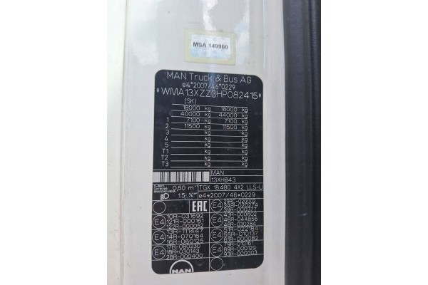 Válvula de freno principal Man Tgx I 18.480 Euro 6 13XH843 K039569 81521306298 4x2 usado 6