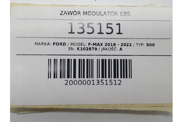 Válvula Modulatora de Freno ABS Ford F-Max 500 Euro 6 K102879 usado 8