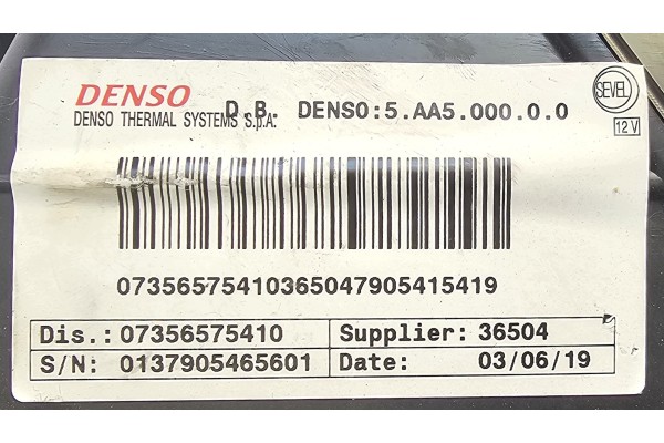NEW ORG AIR CONDITIONING HEATER DUCATO III BOXER II JUMPER II LIFT 14 23 Catalog number of the part 07356575410 FIAT OE ORYGINA 