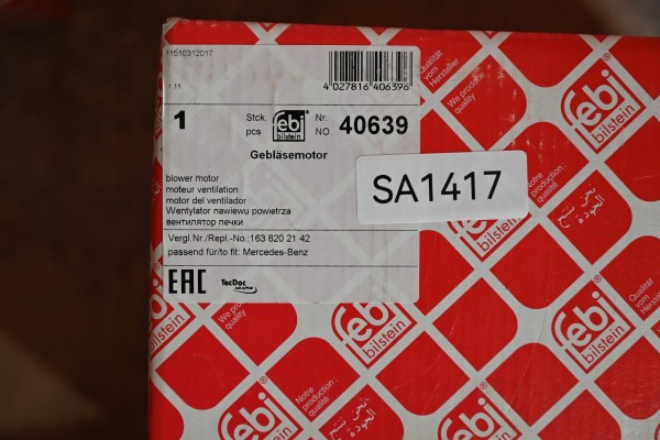 Febi Bilstein 40639 Internal Vent Fan Mercedes Benz M CLASS Part manufacturer Febi Bilstein