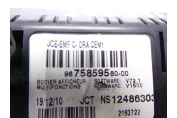 9675859580 PANTALLA MULTIFUNCION PEUGEOT 207 * 2011 9675859580 208391 PEUGEOT - 3