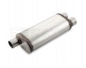 MALGO THROUGH SPORT SILENCER 3 76mm 2x63 5mm OVAL INOX STAINLESS STEEL