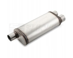MALGO THROUGH SPORT SILENCER 3 76mm 2x63 5mm OVAL INOX STAINLESS STEEL