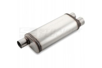 MALGO THROUGH SPORT SILENCER 3 76mm 2x63 5mm OVAL INOX STAINLESS STEEL