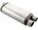 MALGO THROUGH SPORT SILENCER 3 76mm 2x63 5mm OVAL INOX STAINLESS STEEL Packaging status original