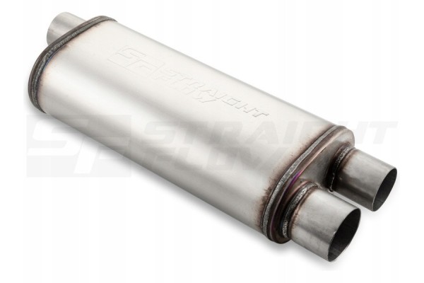 MALGO THROUGH SPORT SILENCER 3 76mm 2x63 5mm OVAL INOX STAINLESS STEEL Packaging status original