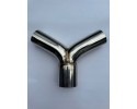 MALGO Exhaust connector Y PIPE inlet 74 mm outlets 61 mm inox MPT L 534