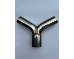 MALGO Exhaust connector Y PIPE inlet 74 mm outlets 61 mm inox MPT L 534