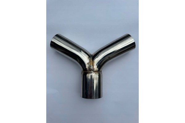 MALGO Exhaust connector Y PIPE inlet 74 mm outlets 61 mm inox MPT L 534