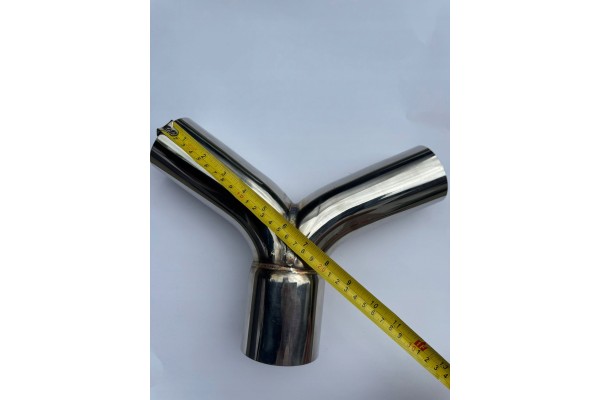MALGO Exhaust connector Y PIPE inlet 74 mm outlets 61 mm inox MPT L 534 Catalog number of the part MPT L 534