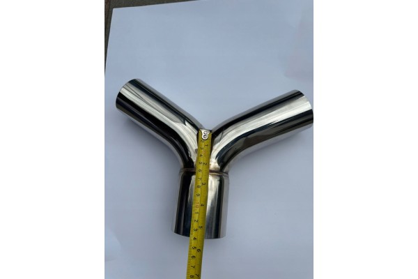 MALGO Exhaust connector Y PIPE inlet 74 mm outlets 61 mm inox MPT L 534 Part manufacturer no brand