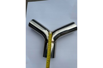 MALGO Exhaust connector Y PIPE inlet 74 mm outlets 61 mm inox MPT L 534 Part manufacturer no brand