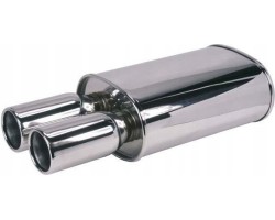 MALGO 092 BK1509 SPORTS SILENCER 2x ROUND CHROME 52cm x 23cm x 55mm