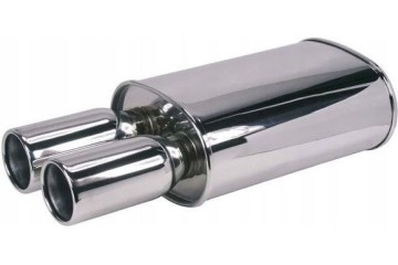 MALGO 092 BK1509 SPORTS SILENCER 2x ROUND CHROME 52cm x 23cm x 55mm