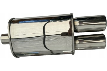 MALGO 092 BK1509 SPORTS SILENCER 2x ROUND CHROME 52cm x 23cm x 55mm Part manufacturer no brand