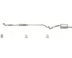 Silencers set pipe Skoda Fabia II Seat Ibiza VW Polo poj 1 2 from 2005r set