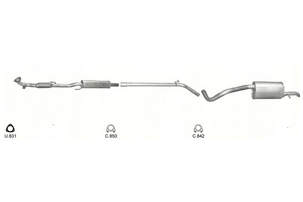 Silencers set pipe Skoda Fabia II Seat Ibiza VW Polo poj 1 2 from 2005r set