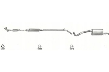 Silencers set pipe Skoda Fabia II Seat Ibiza VW Polo poj 1 2 from 2005r set