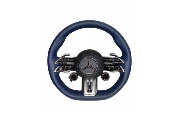 STEERING WHEEL CUSHION Mercedes SL R232 BLUE LEATHER A09946016098S16