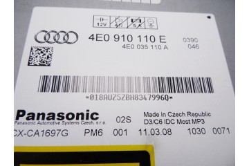 4E0910110E  SISTEMA AUDIO / RADIO CD AUDI A6 ALLROAD QUATTRO (4FH) 2.7 TDI  Quattro 2008 4E0910110E 210237 AUDI - 3