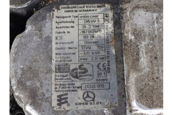 WEBASTO MERCEDES BENZ VITO W639 6398300361 WEBASTO Quality of parts according to GVO Q original with factory logo OEM OES