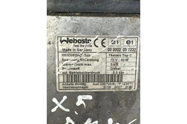 Webasto BMW X5 E53 000002031232 3 0L diesel 160kW 2005 Quality of parts according to GVO O original with manufacturer s logo OE