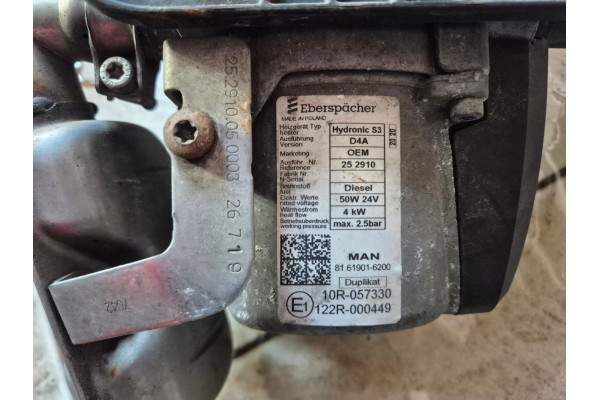 WEBASTO PARKING HEATER D4A 4 KW MAN TGX TG3 NEW MODEL 81619016200 Part manufacturer MAN OE