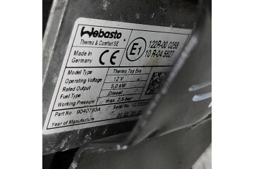 WEBASTO VW CADDY V SBB SBJ 9042766A 29928887 2 0L 90kw 2022 Catalog number of the original 9042766A