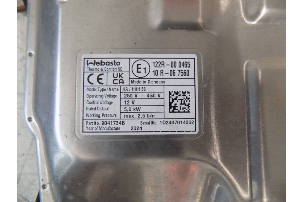 Módulo Calefactor Eléctrico Webasto para VOLVO V60 II y S60 III T6 T