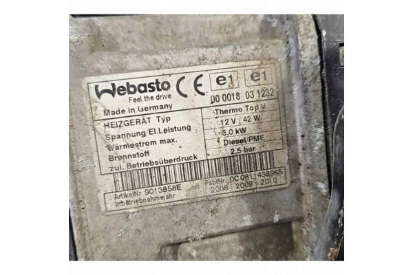 Parking heater Webasto Volkswagen Tiguan 5N0815065B Car type passenger cars