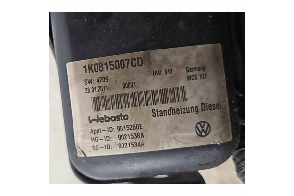 Parking heater Webasto Volkswagen PASSAT B6 1K0815007CD Catalog number of substitutes 9021538A