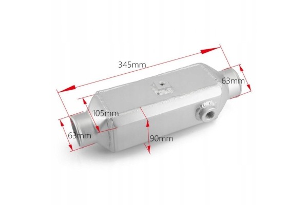 UNIVERSAL WATER INTERCOOLER 220x120x110mm INLET 63MM Packaging status original