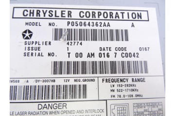 P05064362AA SISTEMA AUDIO / RADIO CD DODGE CALIBER (PM) S 2007 P05064362AA 212256 DODGE - 1