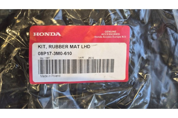 RUBBER RUGS FRONT REAR SET HONDA HR V 2021 08P173M0610 ORIGINAL Part manufacturer Honda OE