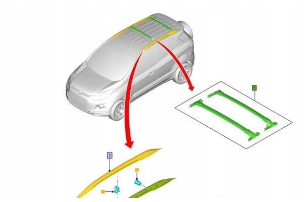 Beams roof rack ecosport 2013 2023 FORD