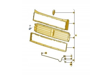VOLKSWAGEN OE Superb Radiator Shutter with Guide Original 3V0122321E Catalog number of the part 3V0122321E