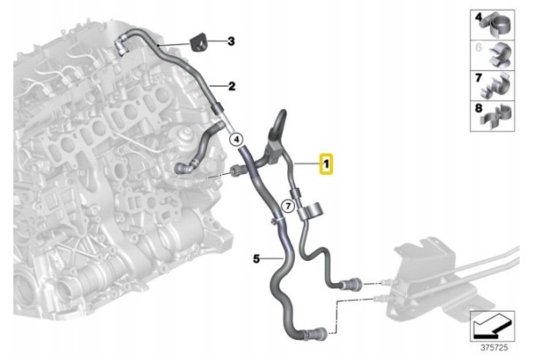 Fuel line fits BMW 13 53 8 575 467 Catalog number of the part 13538575467
