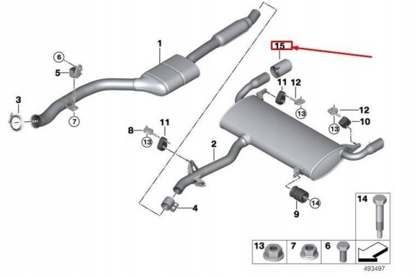 BMW Exhaust pipe tip original 18308658210 Part manufacturer BMW OE