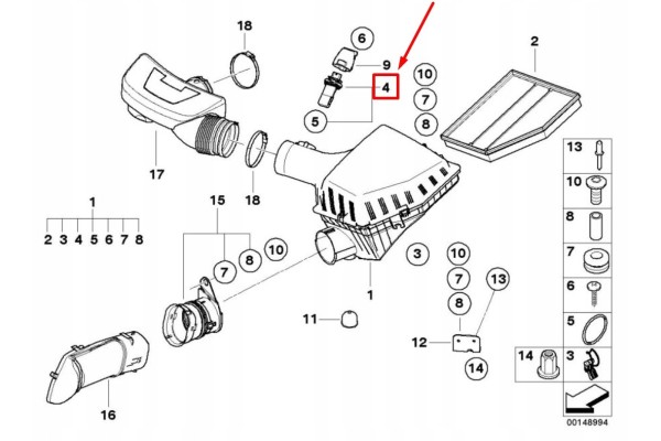 BMW 7 E65 E66 E67 Air flow sensor MAF 13627566990 Car type passenger cars
