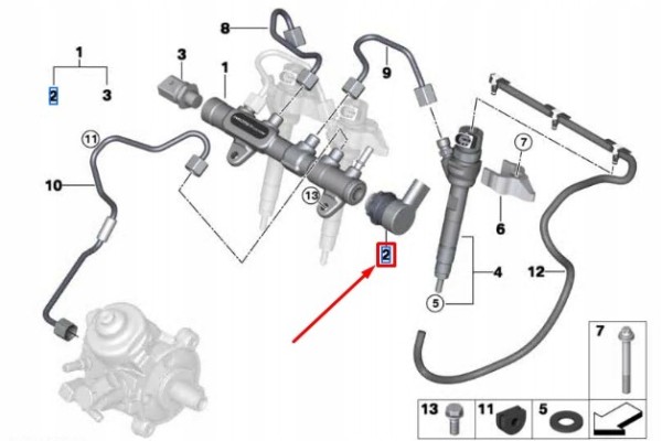 Fuel pressure control valve BMW F40 13538593865 Catalog number of the part 13538593865