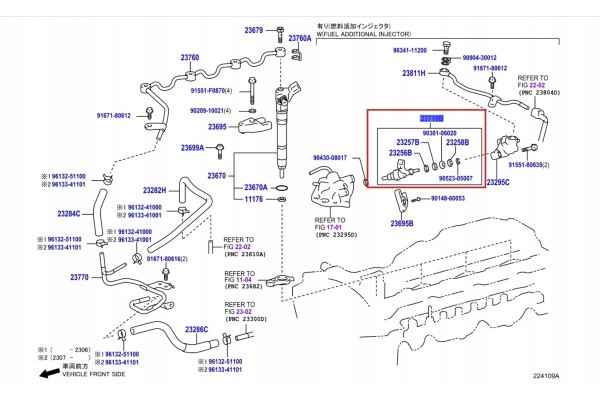 ORIGINAL FUEL INJECTOR FOR EXHAUST SYSTEM TOYOTA OE 23710 11010